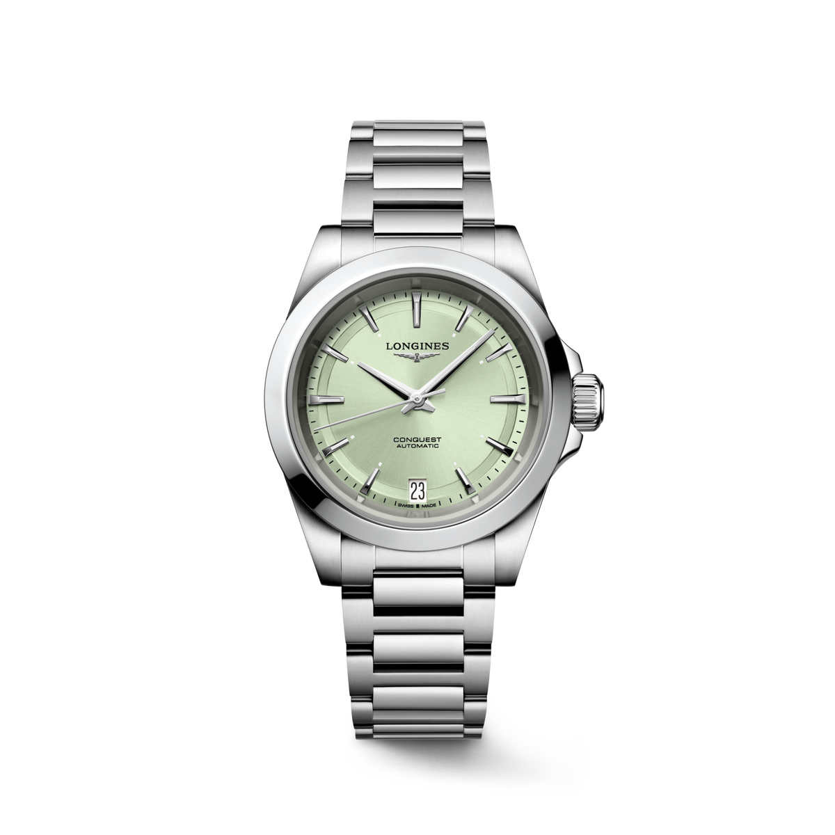 Longines Conquest 34.00mm Automatic Sunray green Dial Stainless Steel Bracelet Watch