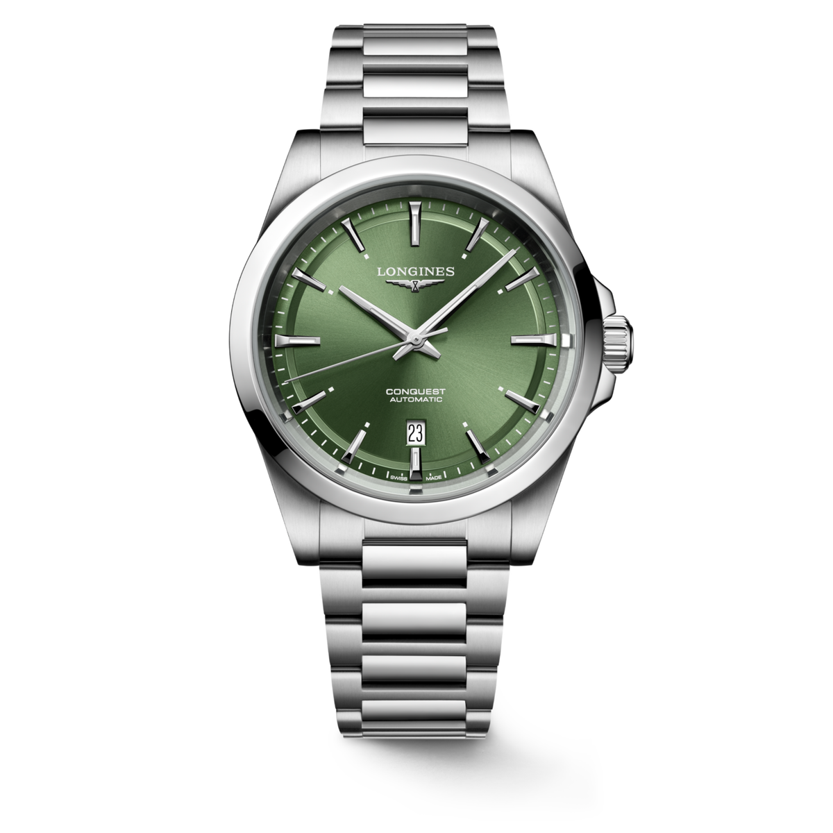 Longines Conquest 41.00mm Automatic Sunray green Dial Stainless Steel Bracelet Watch