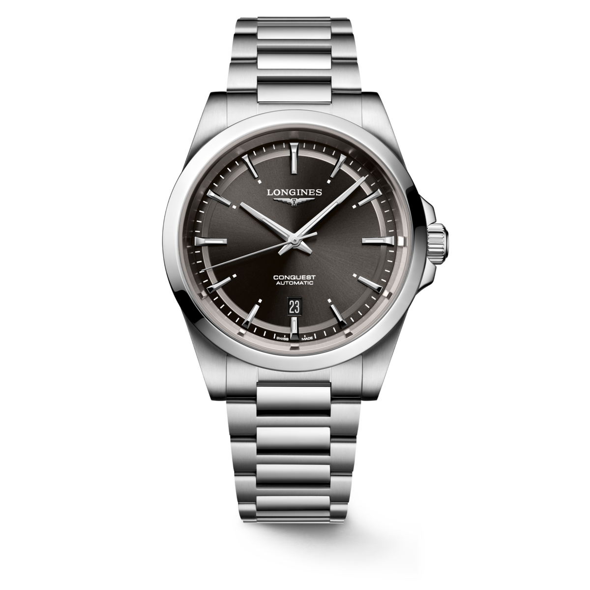 Longines Conquest 41.00mm Automatic Sunray black Dial Stainless Steel Bracelet Watch