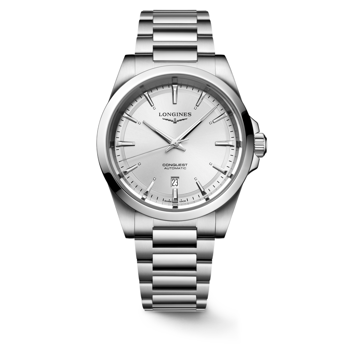 Longines Conquest 41.00mm Automatic Sunray silver Dial Stainless Steel Bracelet Watch
