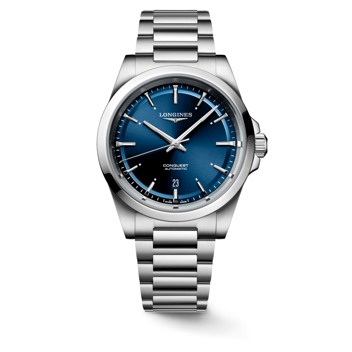 Longines Conquest 41.00mm Automatic Sunray blue Dial Stainless Steel Bracelet Watch