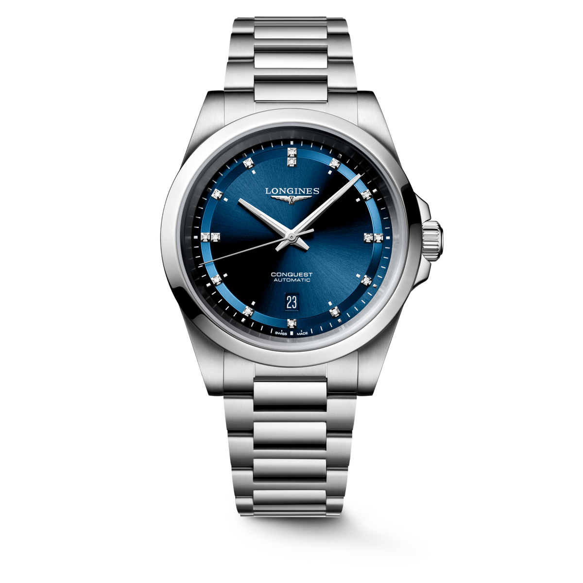 Longines Conquest 41.00mm Automatic Sunray blue Swiss Super-LumiNova® Dial Stainless Steel Bracelet Watch
