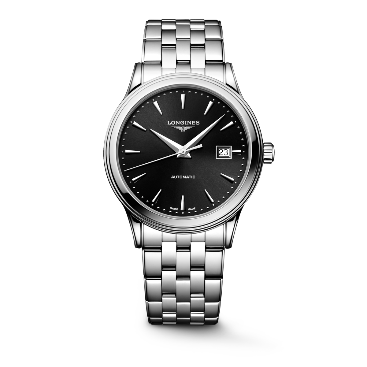 [SIMCHA-STANDALONE:L4.984.4.59.6:01] Longines Flagship Classic 40mm Automatic Black Dial Steel Bracelet Watch – L4.984.4.59.6 – FLAGSHIP CLASSIC L4.984.4.59.6 Automatic, Stainless steel, Sunray black, Bracelet Watch - Watch soldier