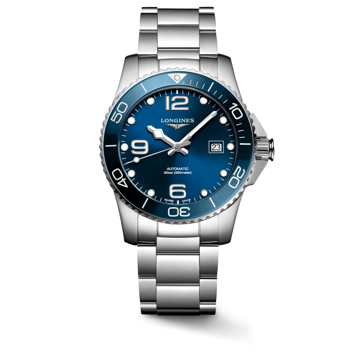 Longines HydroConquest 41.00mm Automatic Sunray blue Swiss Super-LumiNova® Dial Stainless Steel Bracelet Watch