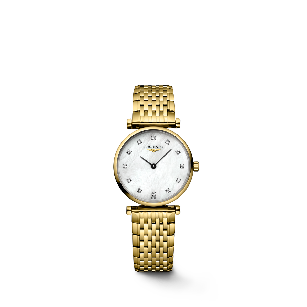 Longines La Grande Classique 24.00mm Quartz White mother-of-pearl Dial Yellow Bracelet Watch
