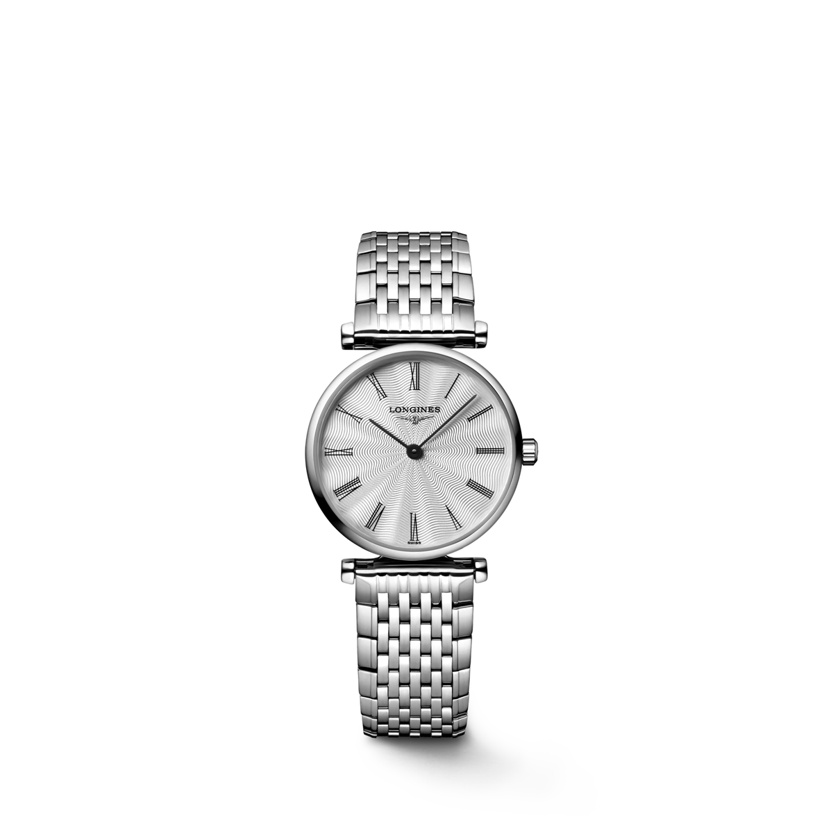 Longines La Grande Classique 24.00mm Quartz Silver "flinqué" Dial Stainless Steel Bracelet Watch
