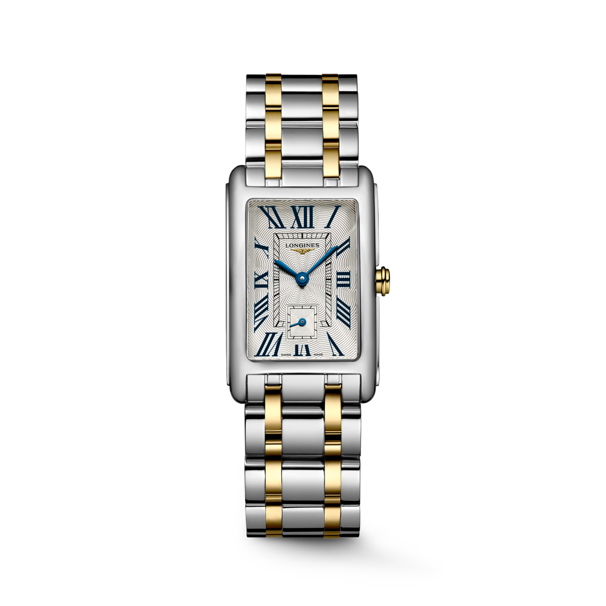 Longines DolceVita 23.30 x 37.00mm Quartz Silver "flinqué" Dial Yellow Stainless Steel and Yellow Gold Bracelet Watch