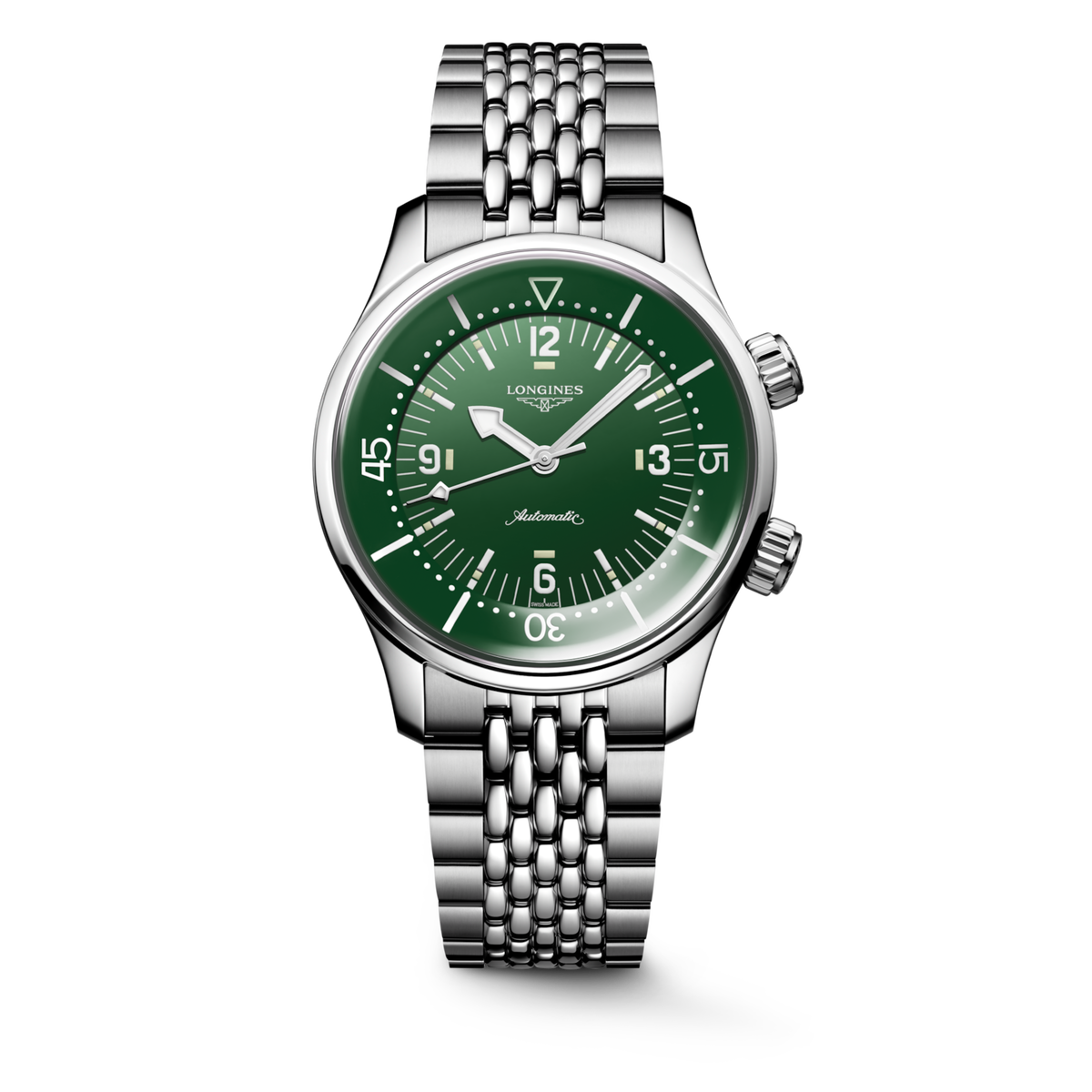 [SIMCHA-TOP500:LONGINES:L3.764.4.06.6:01] LONGINES LEGEND DIVER L3.764.4.06.6 Automatic, Stainless steel, Green lacquered polished, Bracelet Watch - Watch soldier