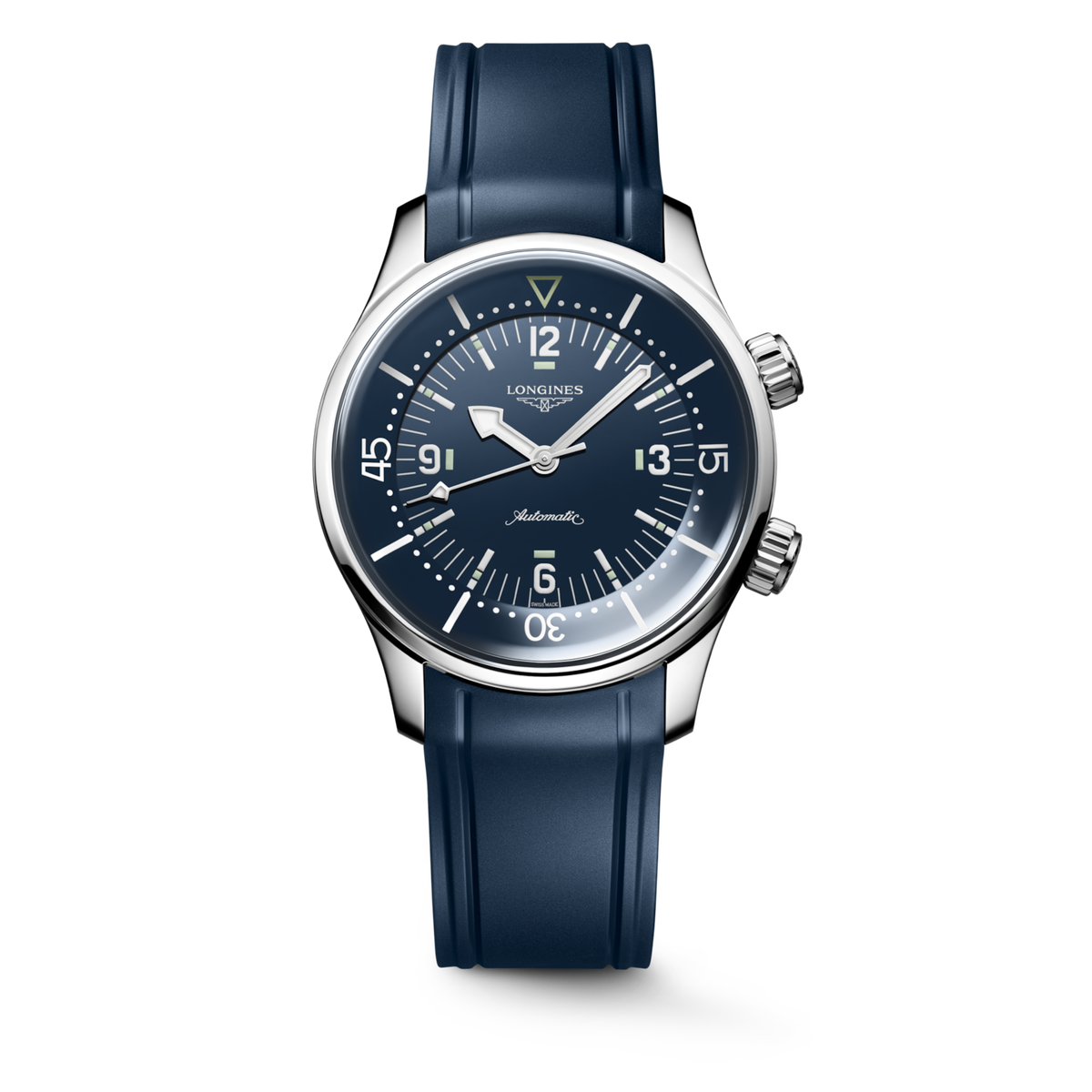 [SIMCHA-STANDALONE:L3.764.4.90.9:01] Longines Legend Diver 39.00 mm Automatic Blue lacquered polished Dial Blue Rubber strap Watch – L3.764.4.90.9 – LONGINES LEGEND DIVER L3.764.4.90.9 Automatic, Stainless steel, Blue lacquered polished, Strap Watch - Watch soldier