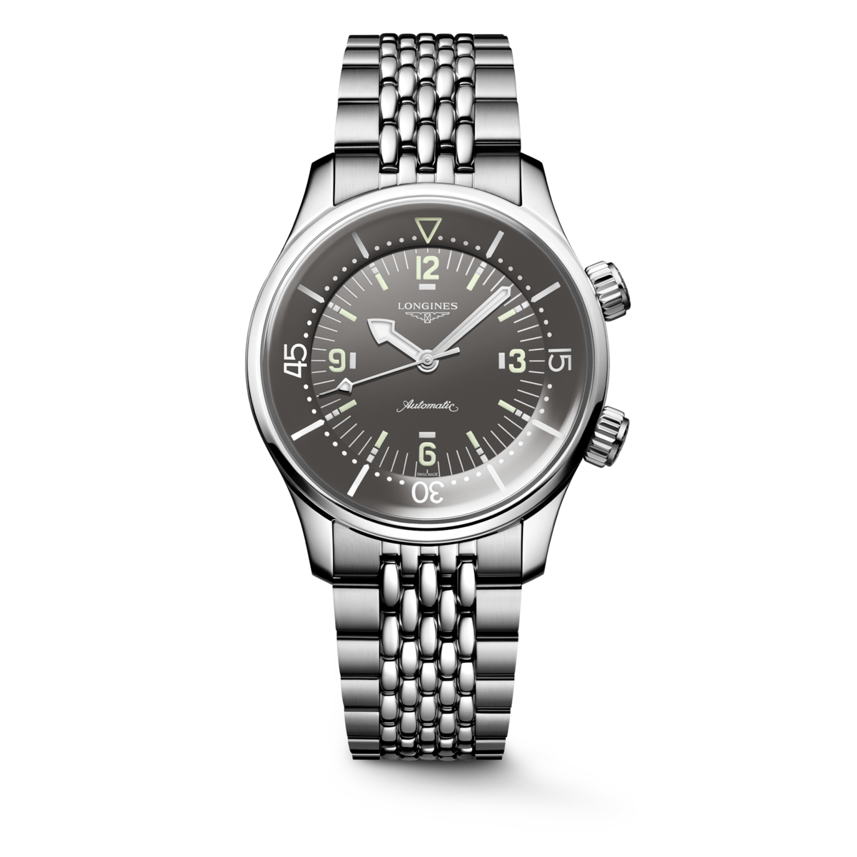 [SIMCHA-TOP500:LONGINES:L3.764.4.99.6:01] LONGINES LEGEND DIVER L3.764.4.99.6 Automatic, Stainless steel, Grey, Bracelet Watch - Watch soldier