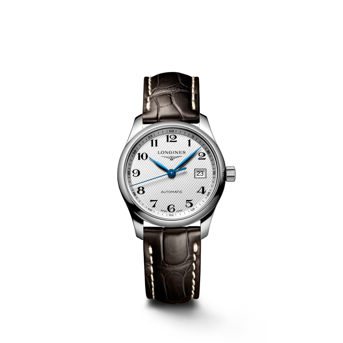 Longines Master Collection 29.00mm Automatic Silver "barleycorn" Dial Brown Alligator Strap Watch
