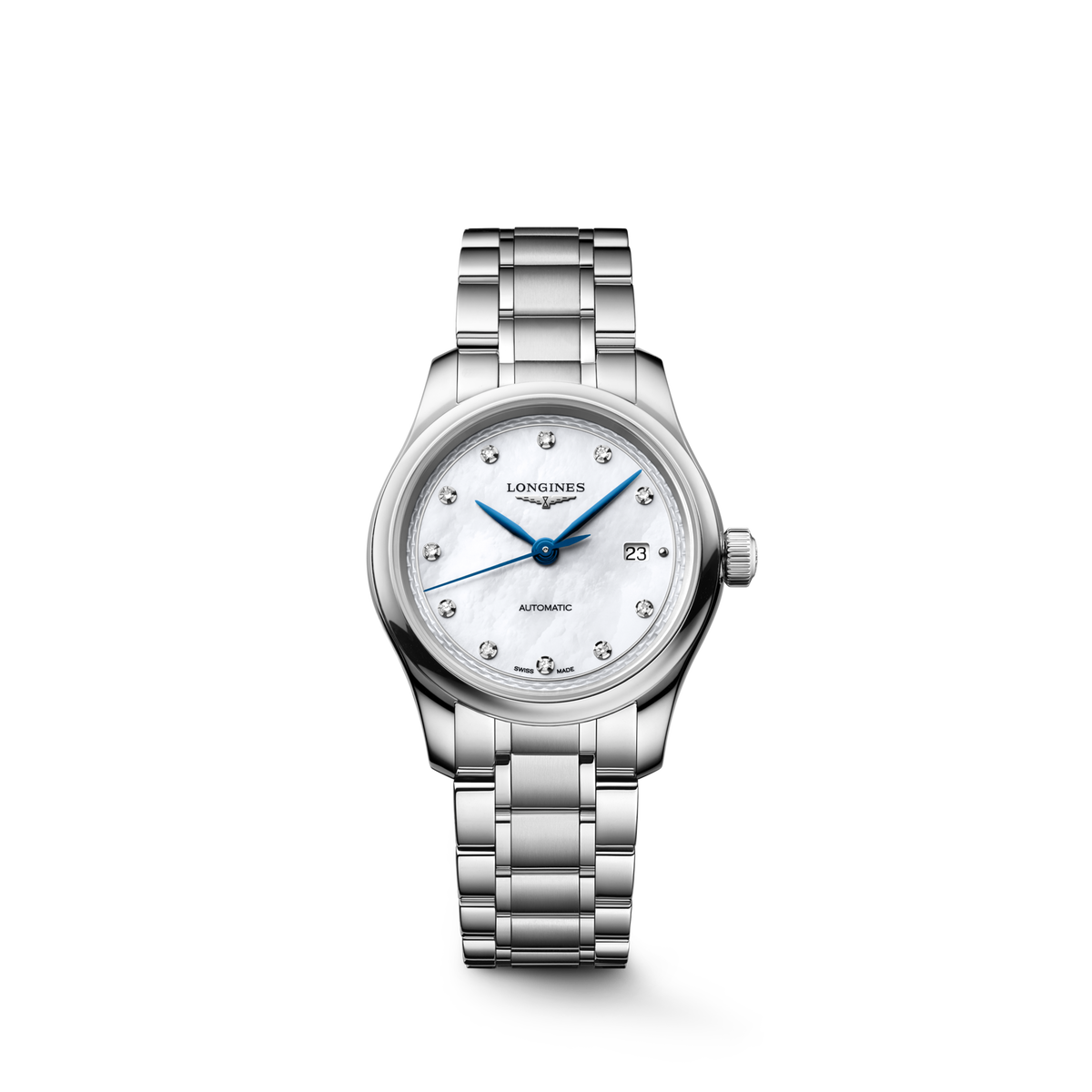 Longines Master Collection 30.00mm Automatic White mother-of-pearl Dial Stainless Steel Bracelet Watch