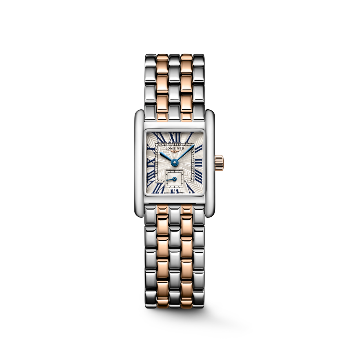 [SIMCHA-TOP500:LONGINES:L5.200.5.71.7:01] LONGINES MINI DOLCEVITA L5.200.5.71.7 Quartz, Stainless steel with rose gold 18 carats crown, Silver "flinqué", Bracelet Watch - Watch soldier