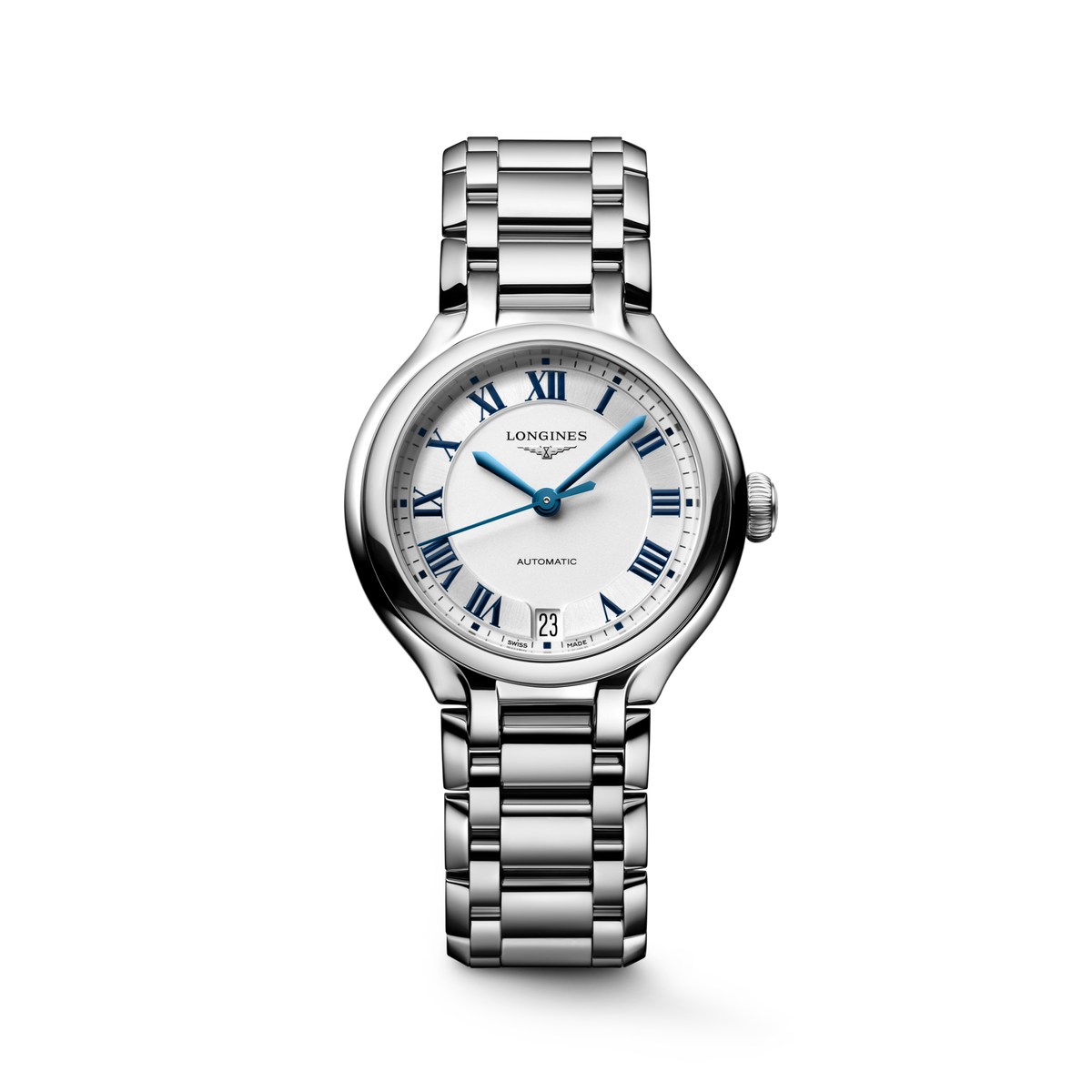 Longines PrimaLuna 34.00mm Automatic Sunray silver Dial Stainless Steel Bracelet Watch