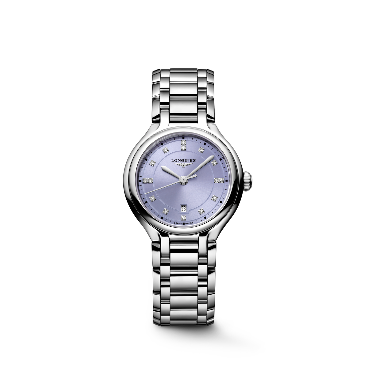 Longines PrimaLuna 30.00mm Quartz Lavender mauve sunray Dial Stainless Steel Bracelet Watch