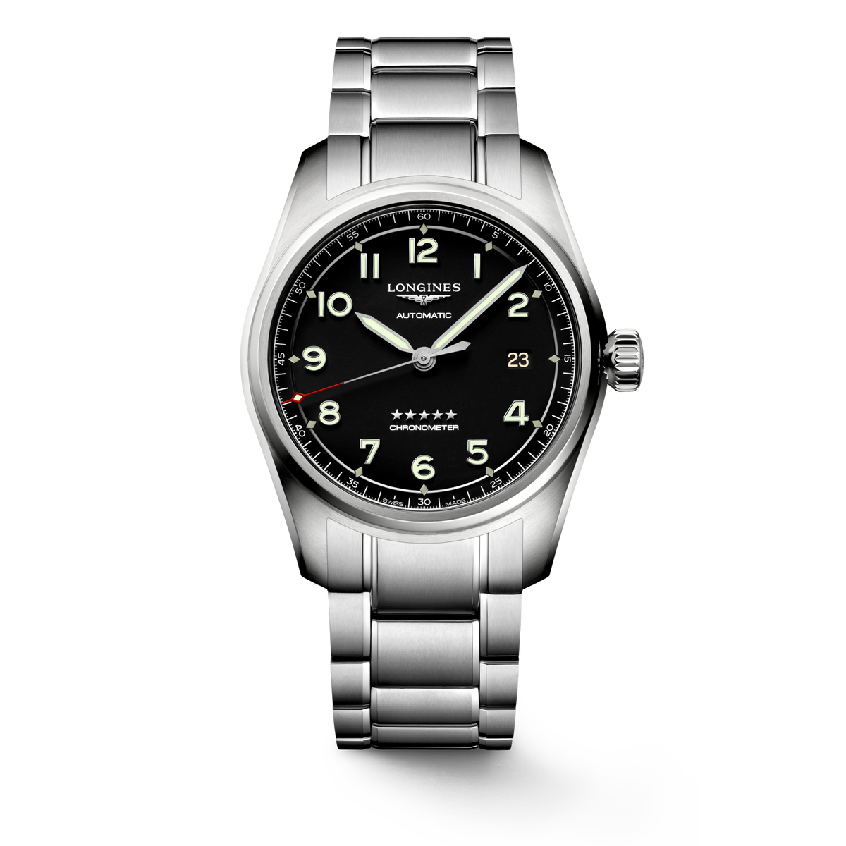 Longines Spirit 40.00mm Automatic Black matt Dial Stainless Steel Bracelet Watch