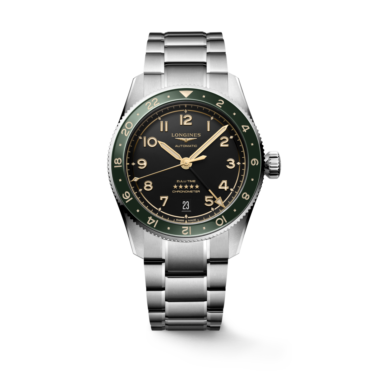 [SIMCHA-STANDALONE:L3.802.4.63.6:01] Longines Spirit Zulu Time 39.00 mm Automatic Anthracite Dial Stainless steel Bracelet Watch – L3.802.4.63.6 – LONGINES SPIRIT ZULU TIME L3.802.4.63.6 Automatic, Stainless steel and ceramic bezel, Anthracite, Bracelet Watch - Watch soldier