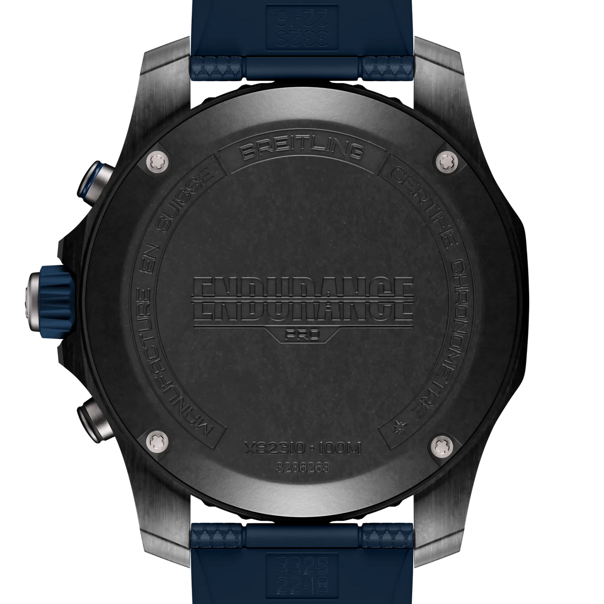 Breitling Professional 44.0mm Quartz Black Dial Blue Rubber Strap Watch