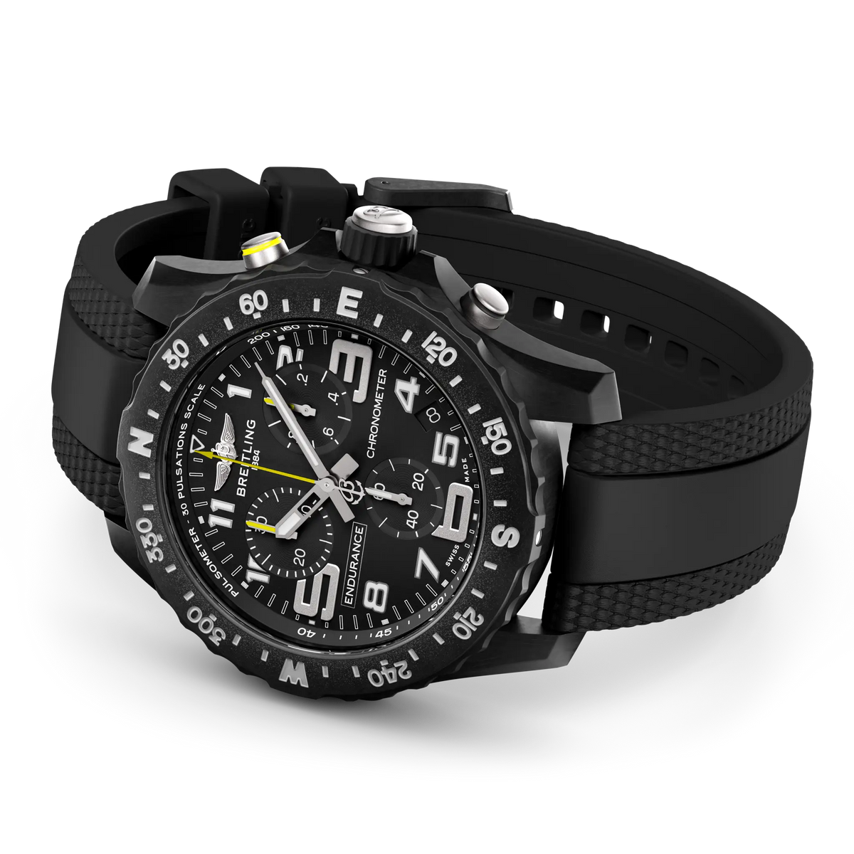 Breitling Professional 44.0mm Quartz Black Dial Black Rubber Strap Watch