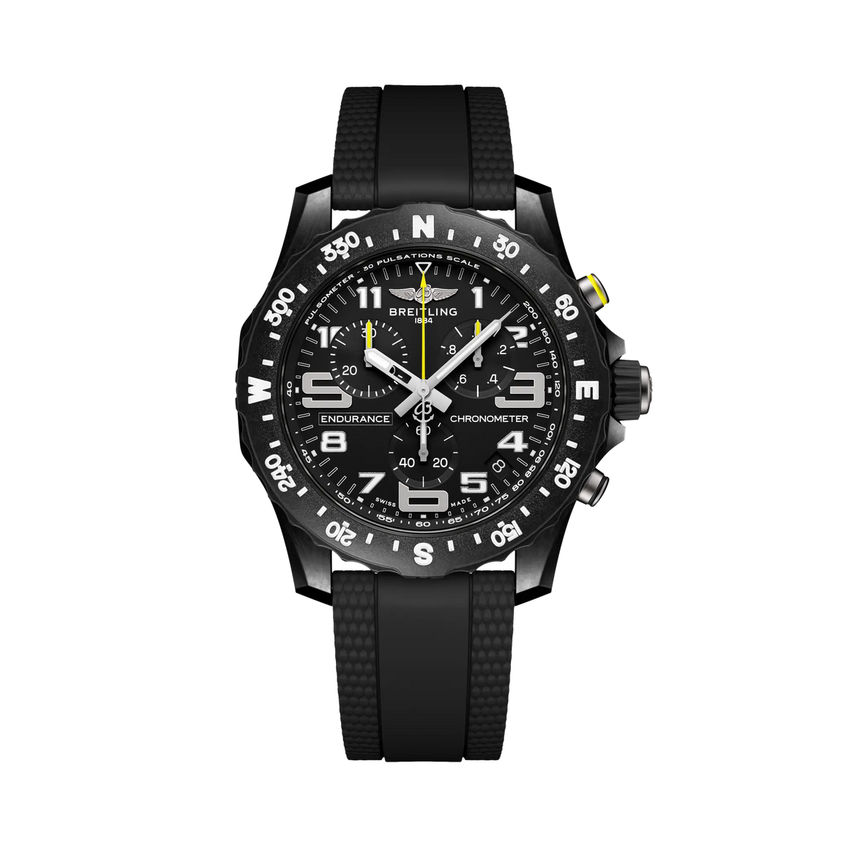 Breitling Professional 44.0mm Quartz Black Dial Black Rubber Strap Watch